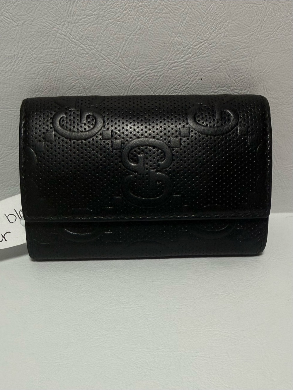 Gucci Black Perforated GG Embossed Key & Card Holder